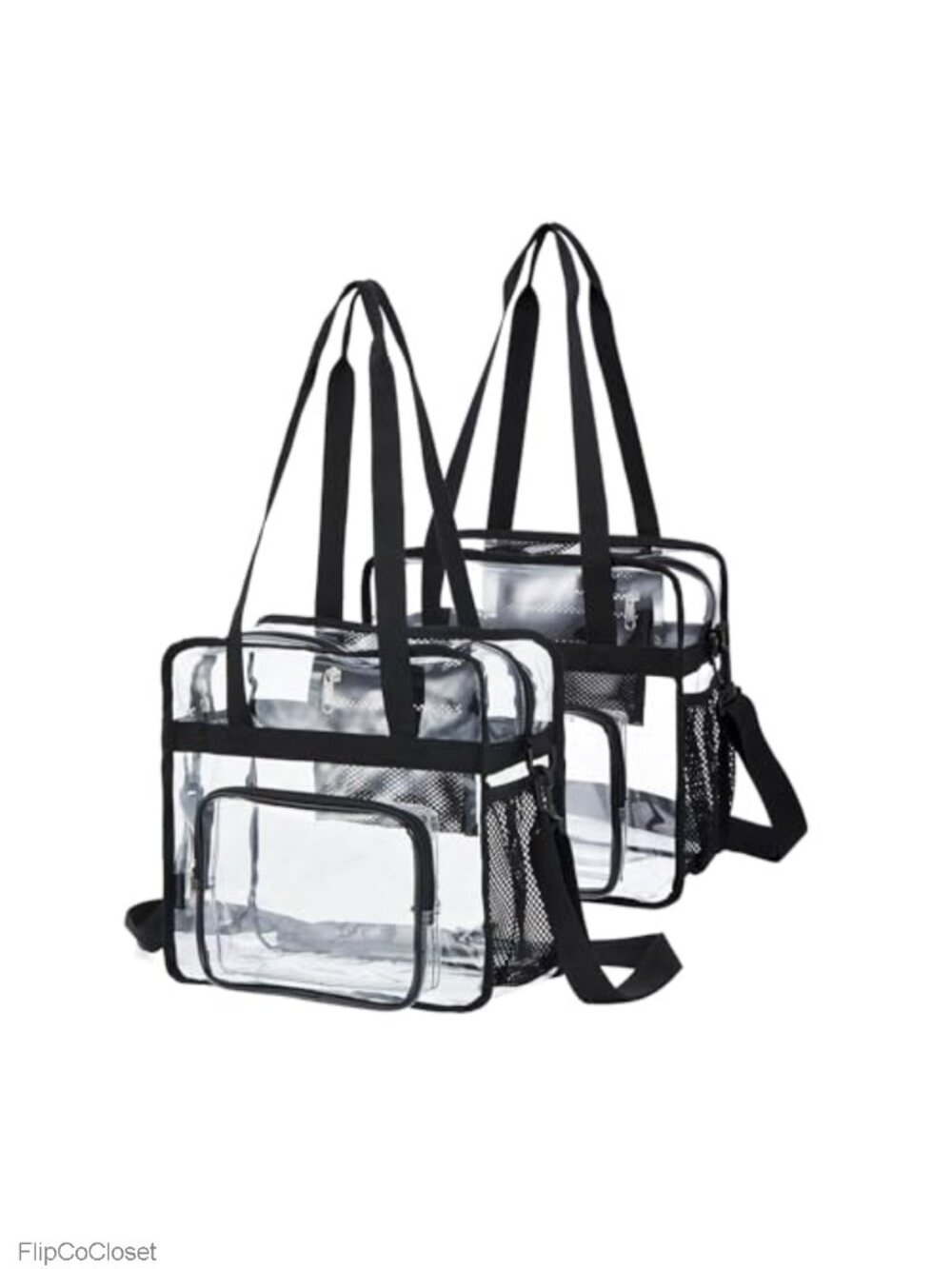 2 Pack Clear Bag Stadium Approved 12x12x6 Messenger Tote Purse